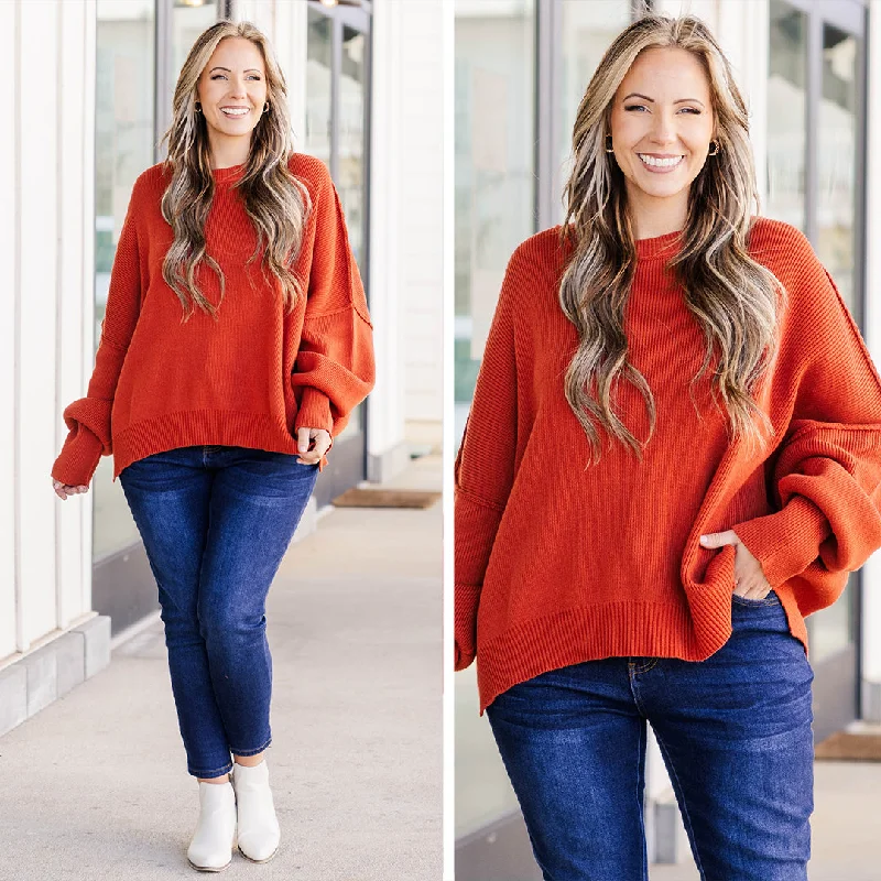 High-end Fashion Magically Perfect Sweater, Clay