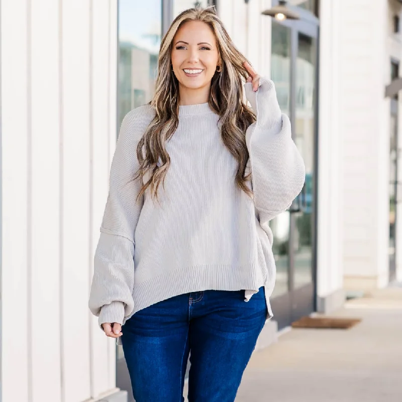 Urban Sense Magically Perfect Sweater, Light Grey