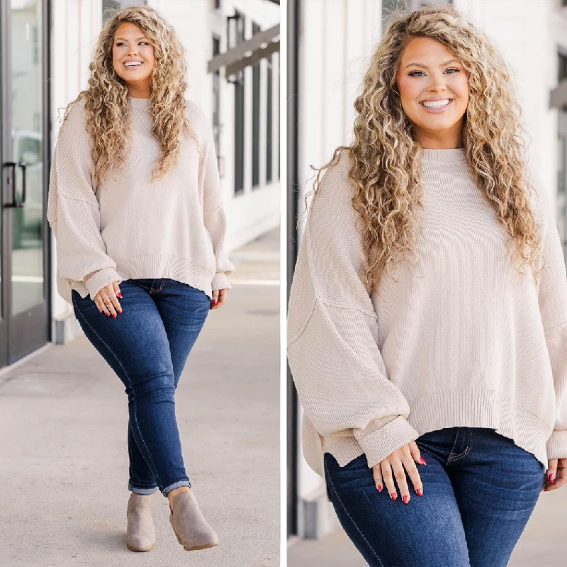 Minimalism Magically Perfect Sweater, Taupe