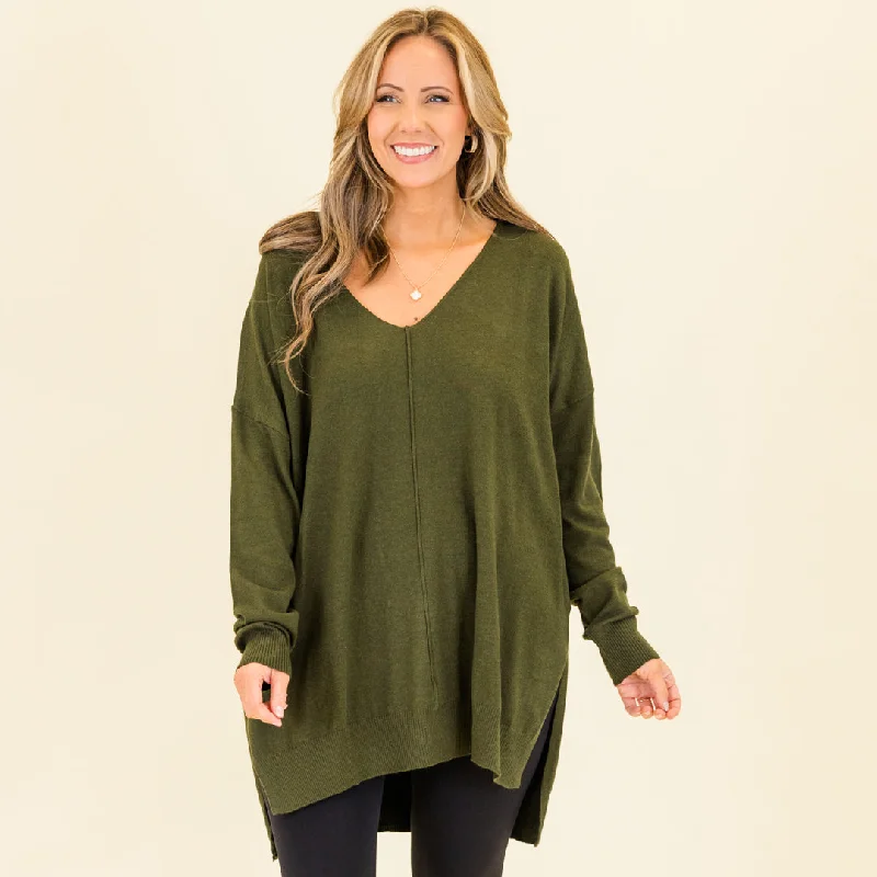 Youthful Style Miss Who I Was Sweater, Heather Green