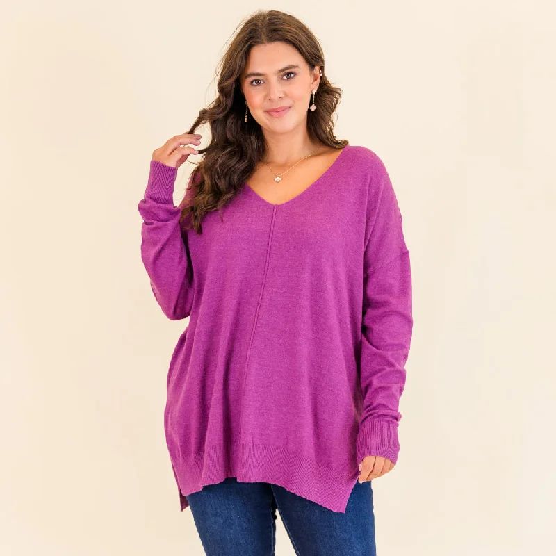 Must-have For Autumn And Winter Miss Who I Was Sweater, Heather Plum
