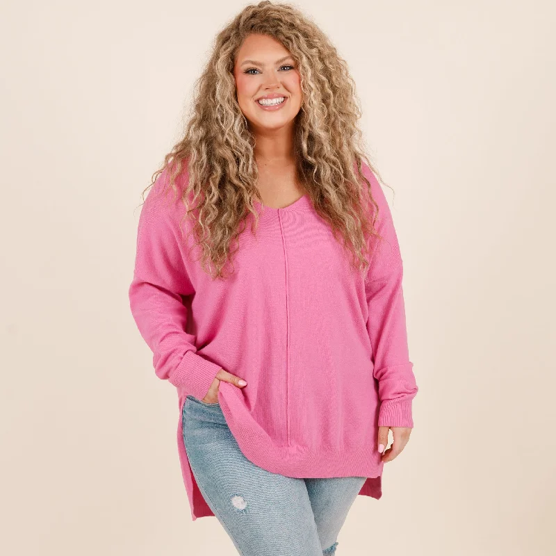 Fashionable Prints Miss Who I Was Sweater, Light Rose