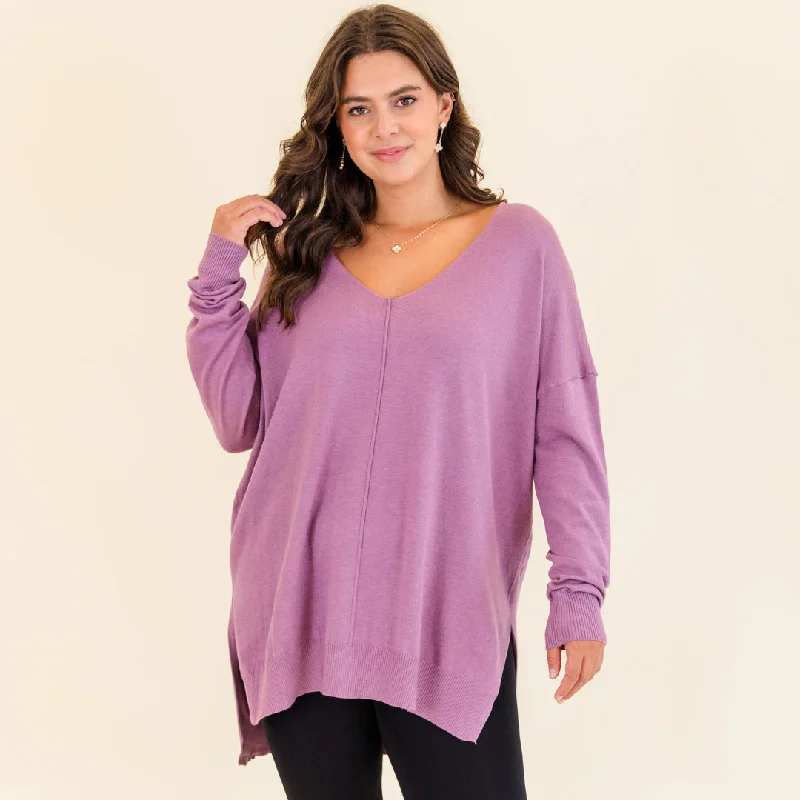 Fashion Touch Miss Who I Was Sweater, Lilac Grey