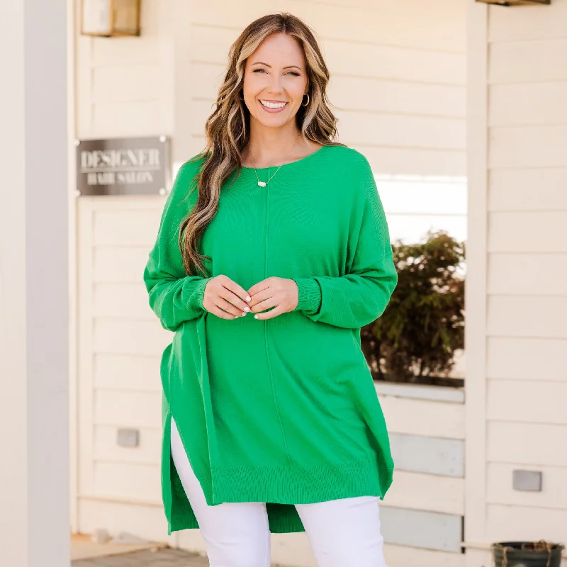 Classic Retro Miss Who You Were Sweater, Kelly Green