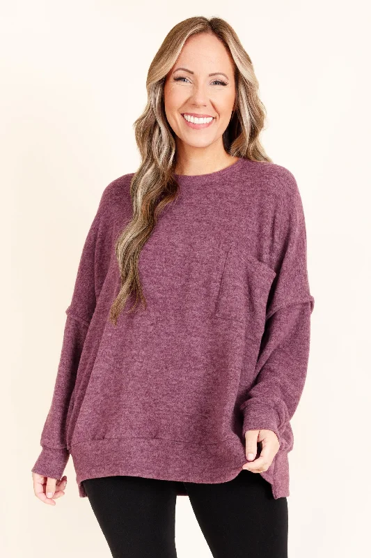 Cozy Essentials More of Me Sweater, Eggplant