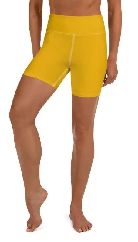Relaxed Fashion Mustard Yellow Yoga Shorts
