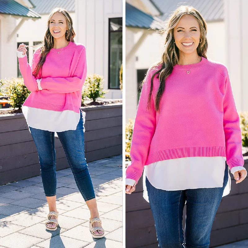 Casual And Comfortable My Ideal Type Sweater, Pink