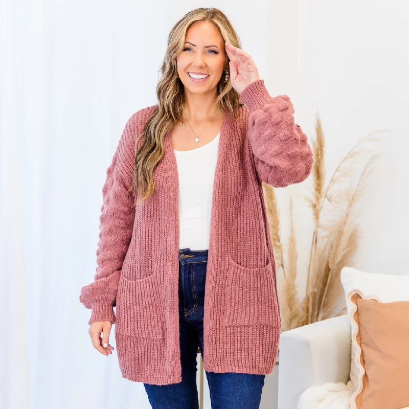 Stylish Casuals My Kinda Happy Cardigan, Mauve