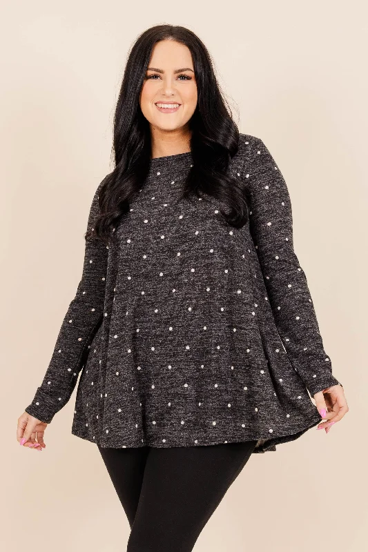 Weekend Wear On The Dot Of Midnight Top, Black