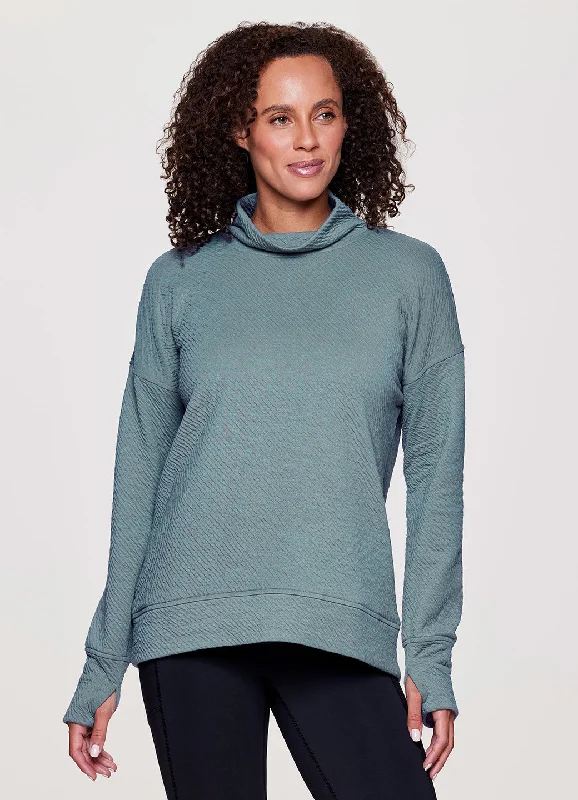 Cozy Lounge Wear Overlook Jacquard Mock Neck Sweatshirt
