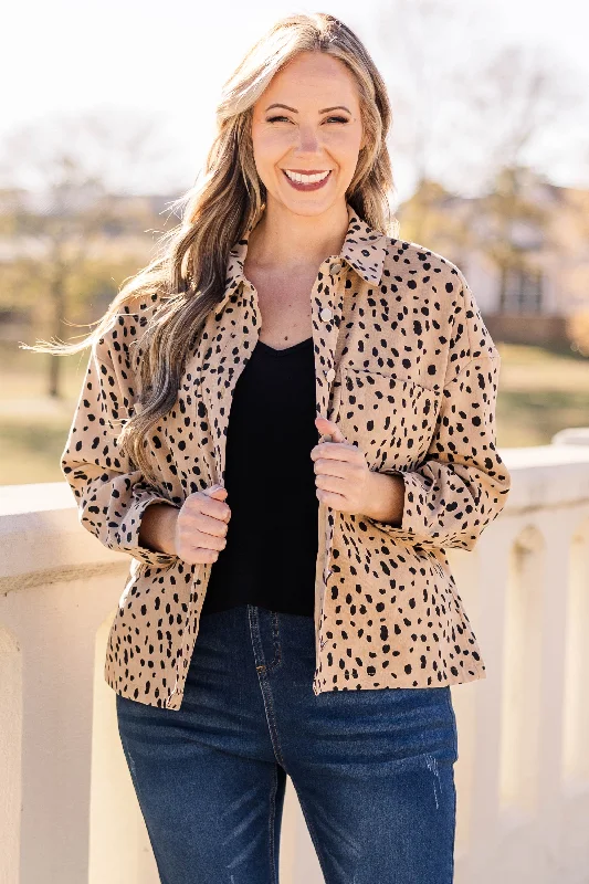 Comfortable Fashion Panthera Jacket, Taupe