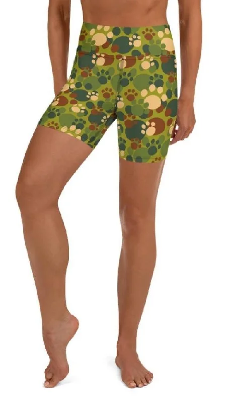 End Of The Year Paw Camo Yoga Shorts