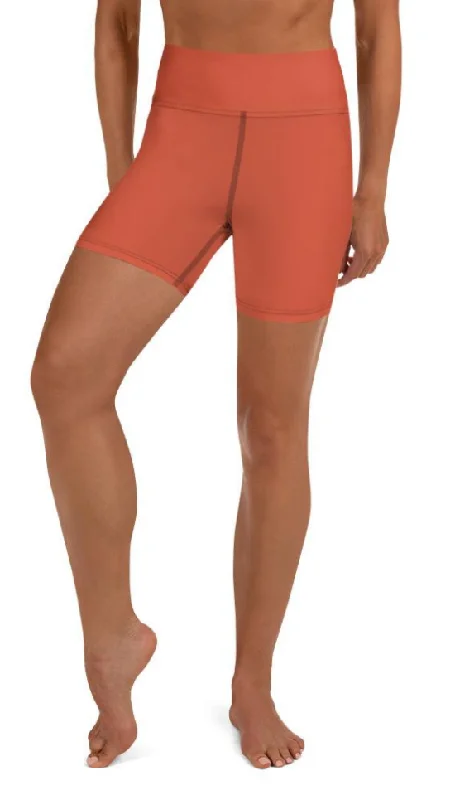 Light Layers Peachy Red Yoga Shorts