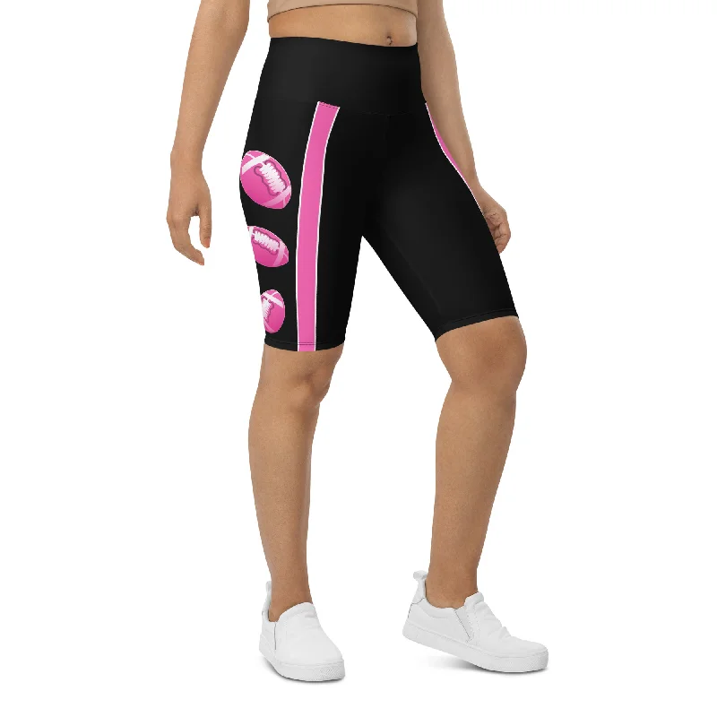 Stunning Fashion Pink Football Biker Shorts