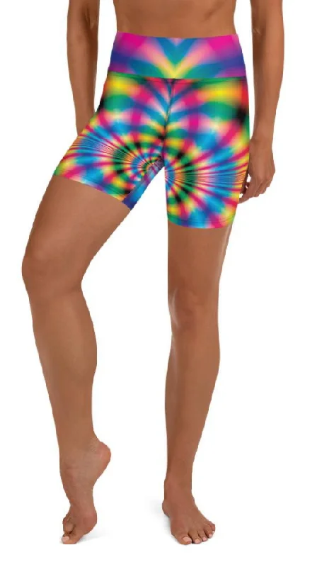 Soft Comfort Wear Psychedelic Rave Yoga Shorts