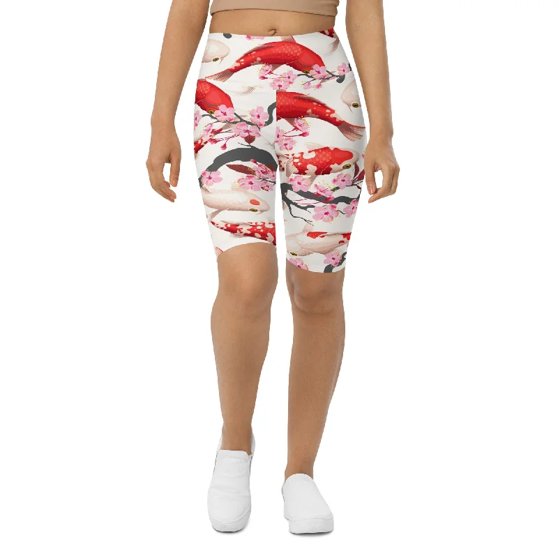 Simple And Comfortable Sakura Koi Biker Shorts