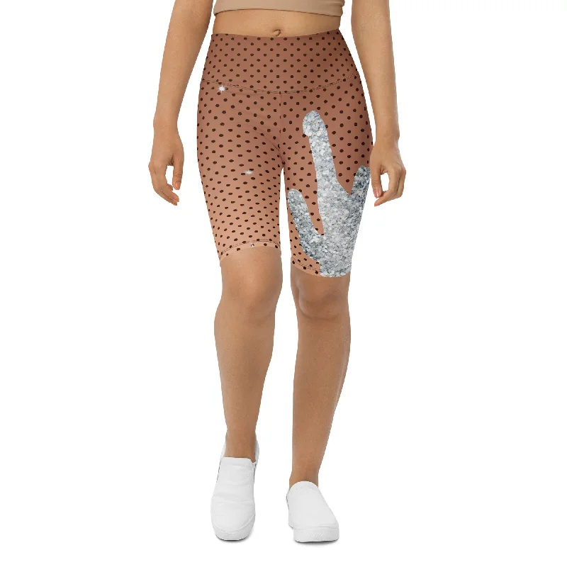 Economic Outlook Sequin Print Mesh Biker Shorts