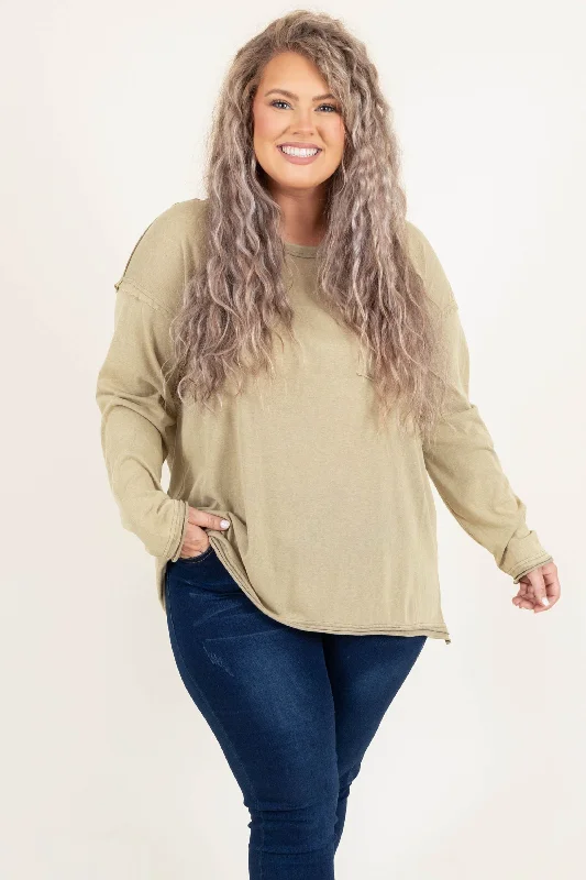 Stylish Wear Simple Lifestyle Top, Olive
