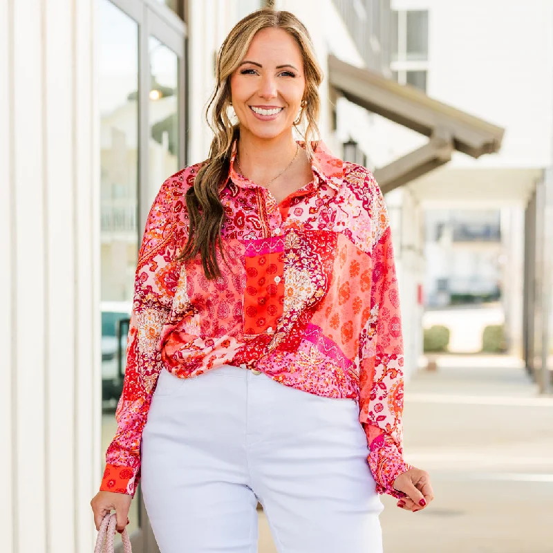Soft Layers Simple Thinking Top, Patch Print