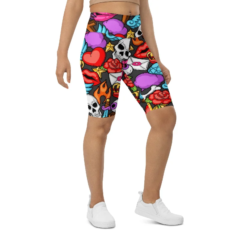 Soft Knitwear Skulls Biker Shorts