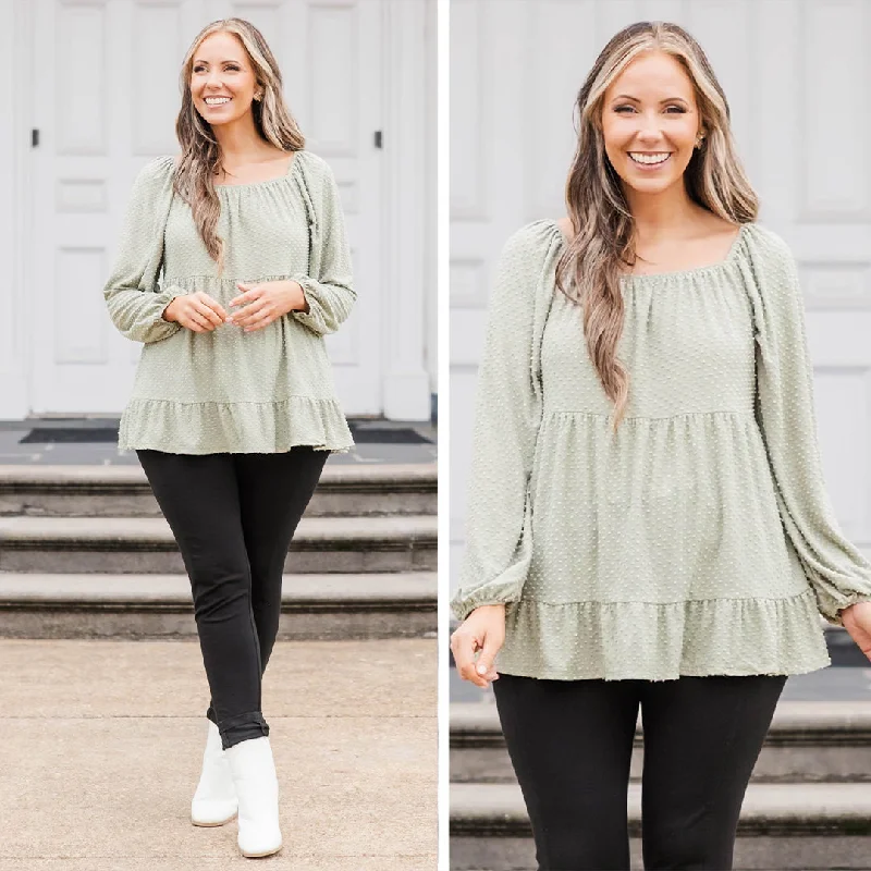 Everyday Chic Sometimes It Hurts Instead Top, Olive