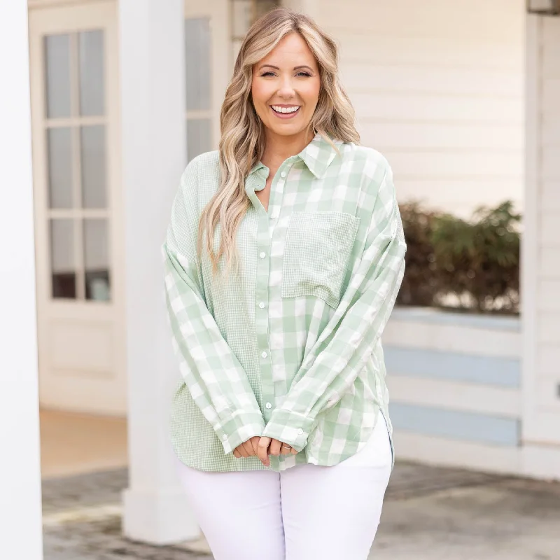 Fashion Must-have Spring Garden Top, Sage