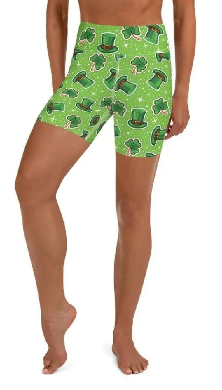 Lazy Home St. Patrick Day Pattern Yoga Shorts