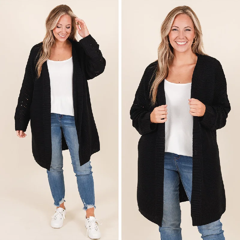 Summer Comfort Staring At You Cardigan, Black