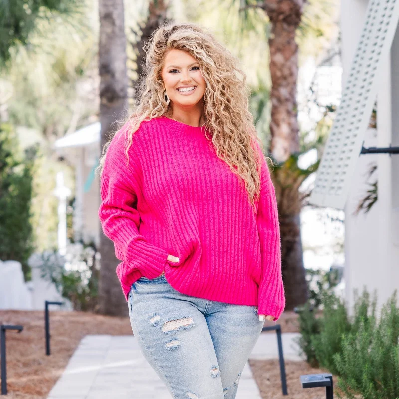 Casual Style Strawberry Babe Sweater, Pink