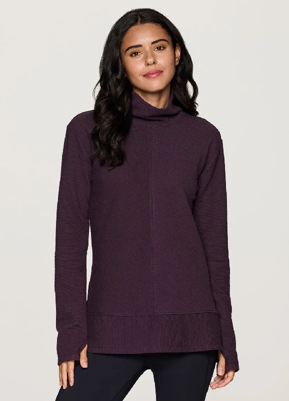 Easy Fashion Studio Jacquard Mock Neck Pullover