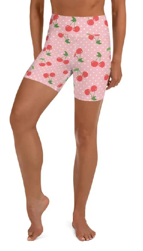 Versatile Style Sweet Cherry Yoga Shorts