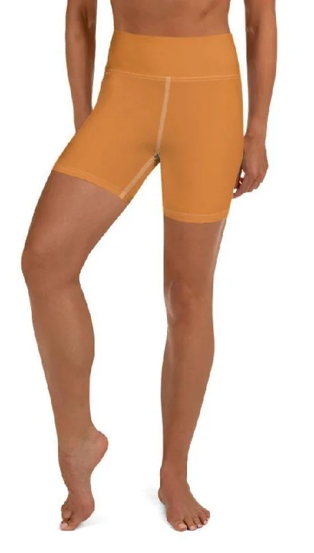 Noble Temperament Tangerine Orange Yoga Shorts