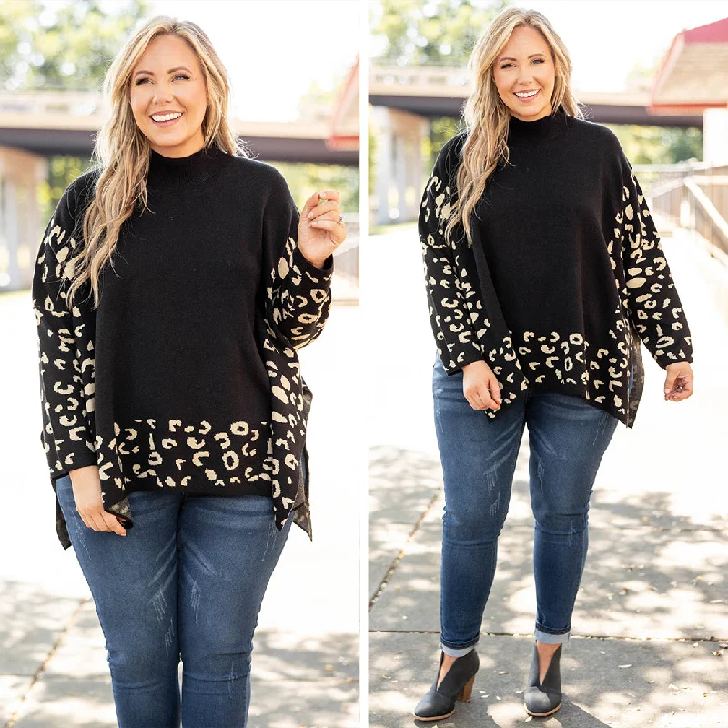 All-Day Outfits Time To Walk Away Sweater Tunic, Black