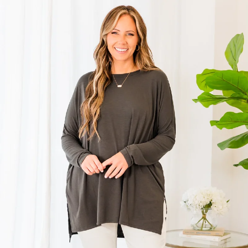 Versatile Items Time Well Spent Top, Ash Grey