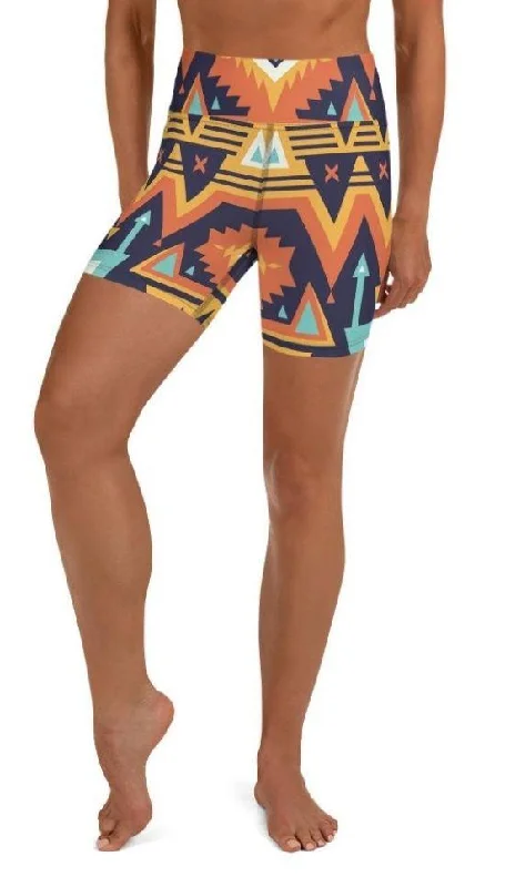 Relaxed Chic Tribal Print Yoga Shorts