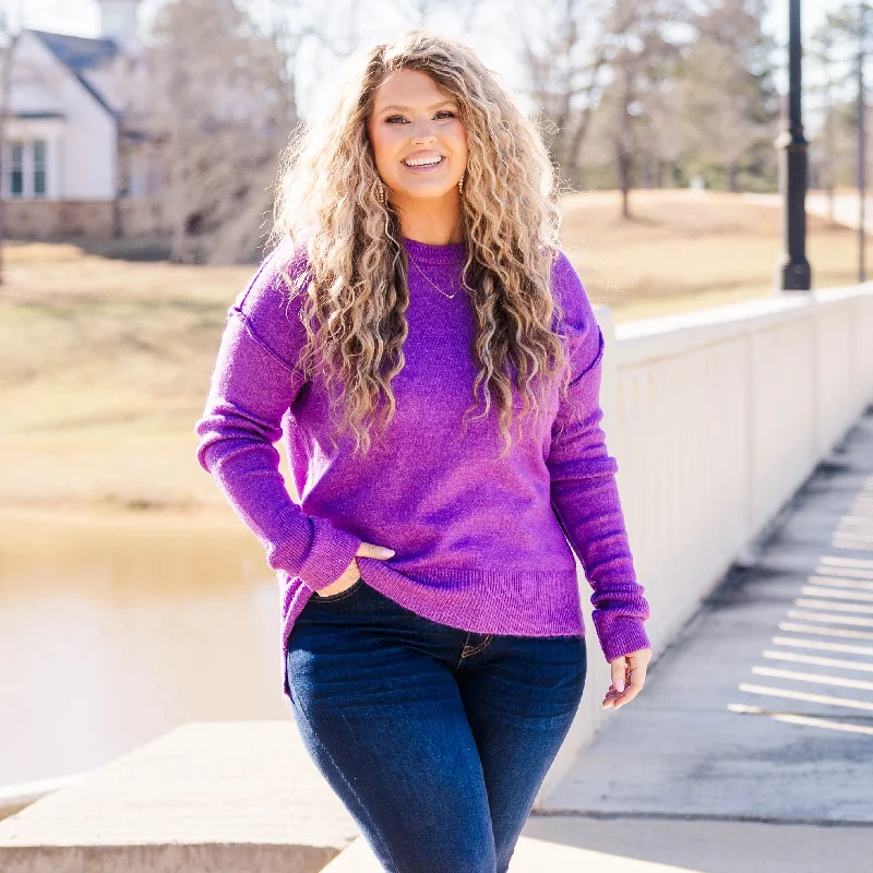 Embroidery Design Unwind Your Mind Pullover, Heather Violet