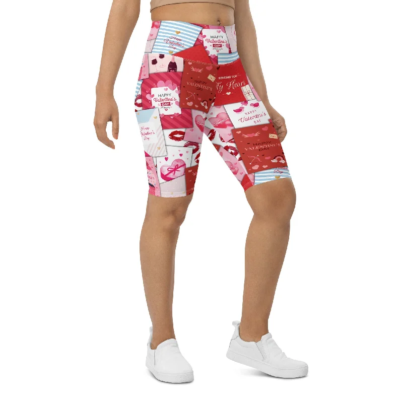 Relaxed Wear Valentine's Day Cards Biker Shorts