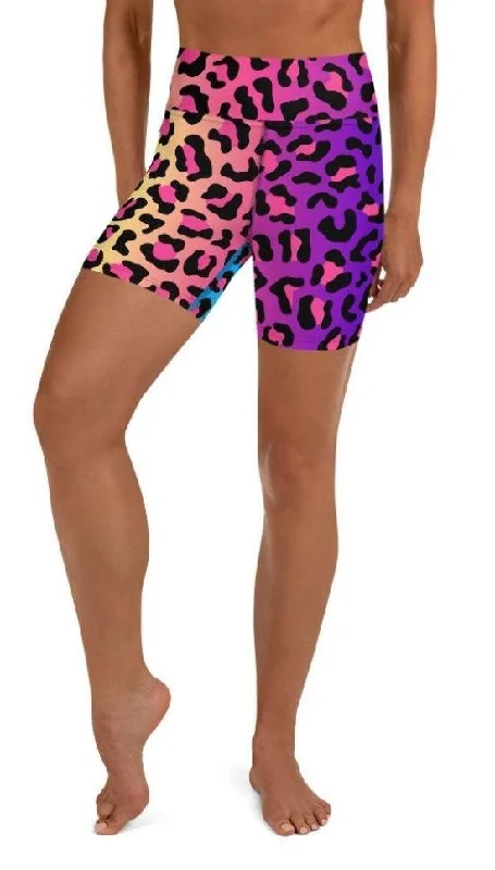 High-quality Design Vibrant Leopard Print Yoga Shorts