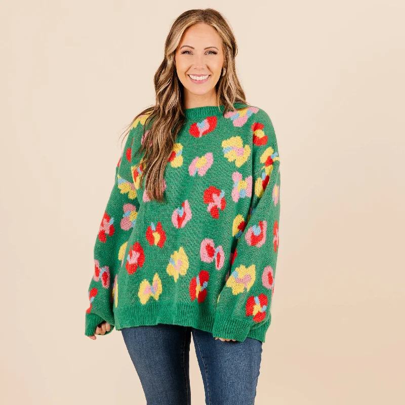 Easy Chic Well Timed Pause Sweater, Pine Green