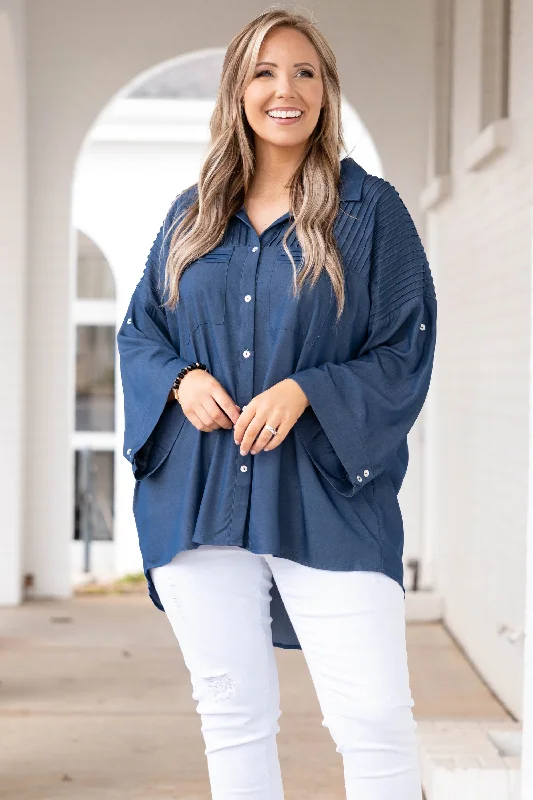 Breezy Style Who Can Say Top, Denim