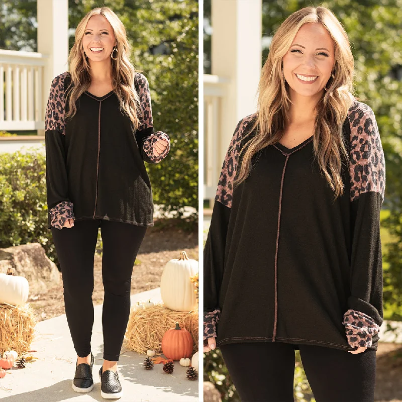 Cozy Apparel Wild Friend Top, Black