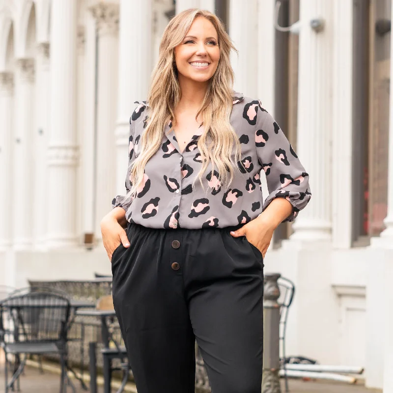 Exquisite Design Wilderness Song Top, Grey