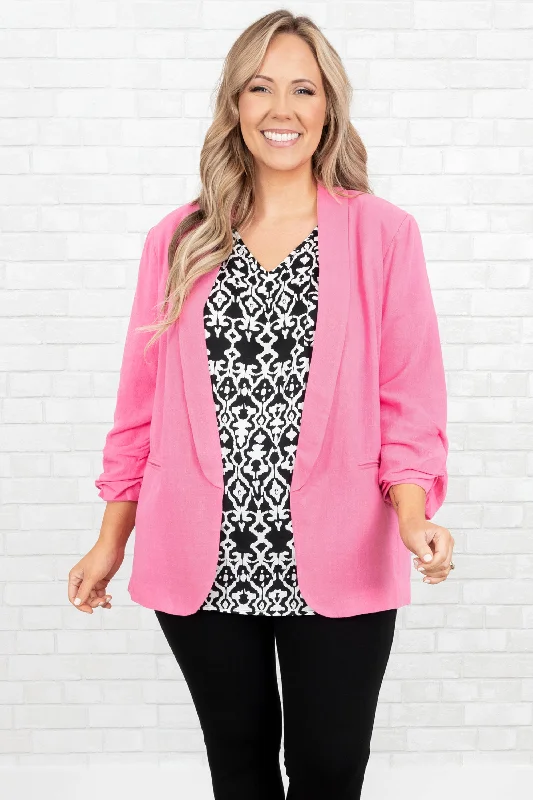 Warm Chic Outfits Working In Style Jacket, Pink